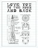 Love You To The Moon And Back Print、Playroom装飾、ベビーBoy子供部屋装飾、保育園装飾、壁印刷、保育園アート、ムーンサイン、スペースDecor 16x20 