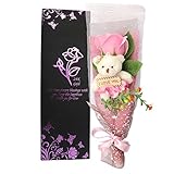 YOBANSA 枯れない花 造花 ソープ　フラワー かわいいクマの花束 石鹸 バラ （ 母の日 ・ バレンタイン ・ ホワイトデー ・ 入学 ・ 卒業 ・ 誕生日 ・ 結婚記念日 など 様々な お祝い