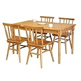 【5点セット】135cm幅テーブル＋チェア4脚 無垢 パイン無垢材 ダイニングテーブル ダイニングチェア ナチュラル カントリー papillion