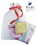 OVLOV オブラブ ふんわりガーゼ 出産祝い女の子 星柄 ベビーケット ループハンカチ 巾着入り 日本製 綿100% ピンク系 AMZ18-4G