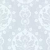 Beacon House 2614-21055 Lourdes Damask Medallion Wallpaper, Light Blue [並行輸入品]