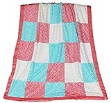 Gia Coral Minky Dot Patchwork Blanket by The Peanut Shell [並行輸入品]