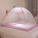 【Pedonir】ベビー用　蚊帳　赤ちゃん　子供　夏　虫除け　侵入　防止　折りたたみ　コンパクト (ピンク)
