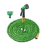伸びる ホース 散水 ホース LeHom 改良版 花園用伸縮ホース 銅製コネクタ マジックホース3倍に伸びる 5m--15m (8パターン)