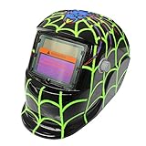 Hanbaili 溶接ヘルメット、恐竜ソーラー給電溶接ヘルメット自動暗化フード、ミグティグアーク溶接機マスクブルーイーグルデザイン