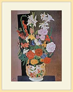 Amazon キスリング 花瓶の花 プリキャンバス複製画 額付き デッサン額 大衣サイズ 木地色 置物 オブジェ オンライン通販