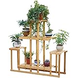 木製の馬の花の棚単層の折り畳みフラワースタンドバルコニーのリビングルームのポットラック