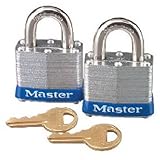 Master Lock 3T 1-9/16-Inch Wide Keyed-Alike Padlock, 9/32-Inch Shackle, 2-Pack [並行輸入品]
