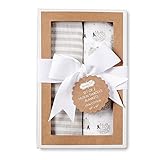 Mud Pie Cotton Muslin Swaddle Set, Sheep Stripes