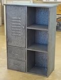 スチールグレイ シェルフキャビネット / カントリー調