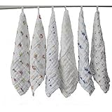 Lucear muslin baby bath washcloth with Hook, 12x12 reusable wipes, Baby Towels Best for Shower Gift 
