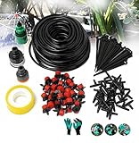 VINSOO ドリップ灌漑システム散水用具 植物のためのマイクロ灌漑ドリップシステム水滴のための灌漑ドリップシステム調節可能な植物ガーデンホースDIY庭園用のキット (20M)