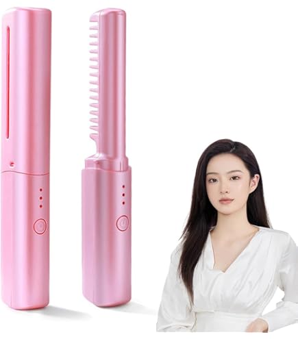 Amazon | ヘアアイロン ミニ くし型 USB充電式 アイロン コーム 3つの