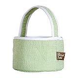 Trend Lab Sage Gingham Seersucker Collapsible Round Caddy by Trend Lab