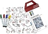 modern-twist Kids Mark-Mat Silicone Coloring Placemat with 4 Dry-Erase Markers, Alphabet Animals [並行
