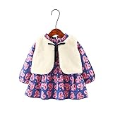 FEVON　ワンピース　ベビー　キッズ　女の子　秋冬　長袖　2点セット　ベスト付き　ボレロ　チョッキ　ドレス　ガールズ　可愛い　厚手　裏起毛　新生児　赤ちゃん　フォーマル　出産祝い