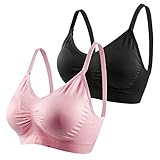 Momcozy(モンコジー) 授乳用ブラジャー マタニティ 2Wayオープンブラジャー 妊婦産後 矯正下着 スポーツブラジャーとしても使用可能 ノンワイヤー ブラジャー　授乳対応 前開き (M, ブラ