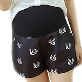 Spinas(スピナス) マタニティ　ショートパンツ キュロット 夏　ハーフパンツ ボトム 腹巻　M　L　XL　全３色（マルチ　ネイビー　ブラック） (XL, ブラック)