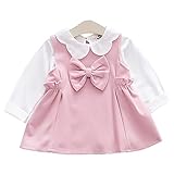 YY-Natuhi ベビー服 子供服 女の子 ワンピース ブラウス 二点セット かわいい 長袖 キッズ服 ドレス サロペット おしゃれ トップス お出かけ 通園 入園式 入学式 発表会 春 丸襟 リボ