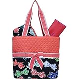 Bow Tie Ribbon Print Quilted 3pc set Diaper Bag by NGIL [並行輸入品]
