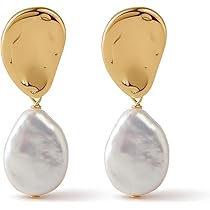 Amazon | 【FANGYOU】ピアス バロックパールピアス パープル天然