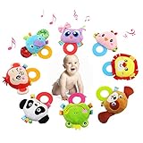 Liebeye にぎる かむ歯固め 赤ちゃん　おもちゃ ラトル 歯がため なめなめ ベビー おしゃぶり 0歳から 出産祝い 知育玩具 赤ちゃん　おもちゃ　ぬいぐるみ　象　猿　ライオン　ラトル人形　幼児