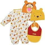 長袖コンビドレス4点セット（プーさん） 【新生児50-60cm】