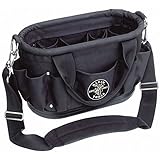 Klein Tools 58888 Polyester 12-Pocket Tool Tote with Shoulder StrapBlack Leather [並行輸入品]