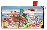 犬メールボックスカバービーチ夏の日犬ユーモアステーションワゴンBriarwood Lane