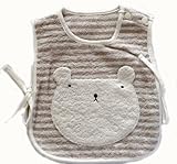 タオル製ベビー服 ポンチョ　エプロン　今治タオル　スタイ　ベスト 日本製　出産祝いやギフトにもどうぞ (グレー)