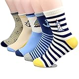 ＮiBao 男の子 スポーツ ソックス キッズ 子供 スニーカー 運動 トレーニング 通学 シンプル ボーダー ライン 靴下 5足 （M　9-12）