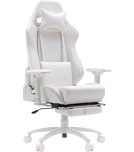 Amazon.co.jp: ゲーミングチェア Homracer オフィスチェア 白 パソコン