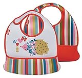 Built 2 Piece Mess Mate Toddler Bib, Pink Stripe by Built NY [並行輸入品]