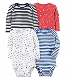 カーターズ Carter's 長袖ボディースーツ4枚セット 男の子 ボーダーヨットシャーク (3months(55~61cm)) [並行輸入品]