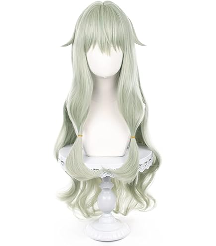 Amazon.co.jp: ライトグリーン ロング ウィッグ コスプレ 変装用 耐熱