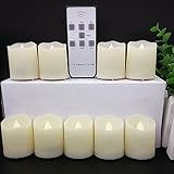 【Timer,18 Pcs Batteries Included】9 Pcs LED Votive Tea Lights Candles Battery Operated Flickering Fla