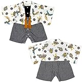 【ベビー紋付オール】着た風羽おり付きはかまオール (60ｃｍ-70ｃｍ)