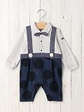 BIT'S ビッツ ベビー セパレート風 カバーオール ベビー服 赤ちゃん 男の子 フォーマル 長袖 ロンパース 80㎝ ダークネイビー