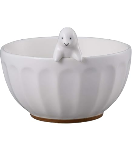＃白くてかわいいもの Amazon｜かわいい食器 WHITE ZOO お茶碗 フィギュア付き