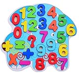 (cottonz) 木製おもちゃ 図形認知 英語アルファベット 色の認知 バス 木製タングラム 知育玩具 木製つみき キッズおもちゃ 子供 誕生日 プレゼント (数字)