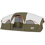 CAMPROS Tent-8-Person-Camping-Tents, Waterproof Windproof Family Tent, 5 Large Mesh Windows, Double Layer, Divided Curtain fo