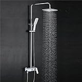 Tophome　浴室用水栓　シャワー水栓　埋込式シャワー水栓　ハンドシャワー　シャワー用　バス水栓金具　ヘッドシャワー　壁付き 混合栓 ホワイト+シルバー