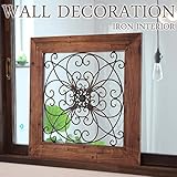 アイアン ウッド壁飾り ウォールデコレーション 壁掛け インテリア エンブレムウッドフレーム ウォールオーナメント アートパネル インテリア雑貨 ディスプレイ 玄関 レトロ アンティーク おしゃれ