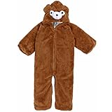 Phoenix ベビー＆キッズ用 キッズコスチューム 着ぐるみ くま カバーオール ロンパース 子供 男の子 女の子 パジャマ 防寒着 (100, ブラウン)