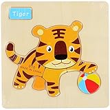 POTOJP 木製パズル 小さな立体パズ 立体の木製組立キット　 虎 (24種類展開)　 Mini 3D Puzzle Kids Educational Funny Toy　積み木　木のおもちゃ 組み