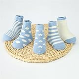 KLUMA　靴下　子供　コットン　ベビー　幼児用　 キッズ　女の子　男の子　ベビーソックス　通気性　快適　シンプル　柔らかい　吸湿速乾　抗菌　防臭　可愛い　5足セット　ブルー