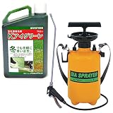 着色剤散布セット(芝生用着色剤 バロネス Kアイグリーン 1kg&蓄圧式噴霧器(単頭式ノズル) 4リットル用 日本製)