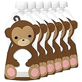 Squooshi Reusable Food Pouch | Monkey | Refillable Squeeze Pouches for Kids of All Ages by Squooshi