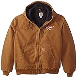 NCAA Virginia Tech Hokies Boy 's Quilted Flannel Lined Sandstone Active Jacket M ブラウン