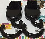 ベビーカー ・ シルバーカー ・ スーツケース などに 使える しっかり ベルト フック ダブル （ ブラック ）